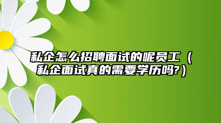 私企怎么招聘面試的呢員工（私企面試真的需要學歷嗎?）